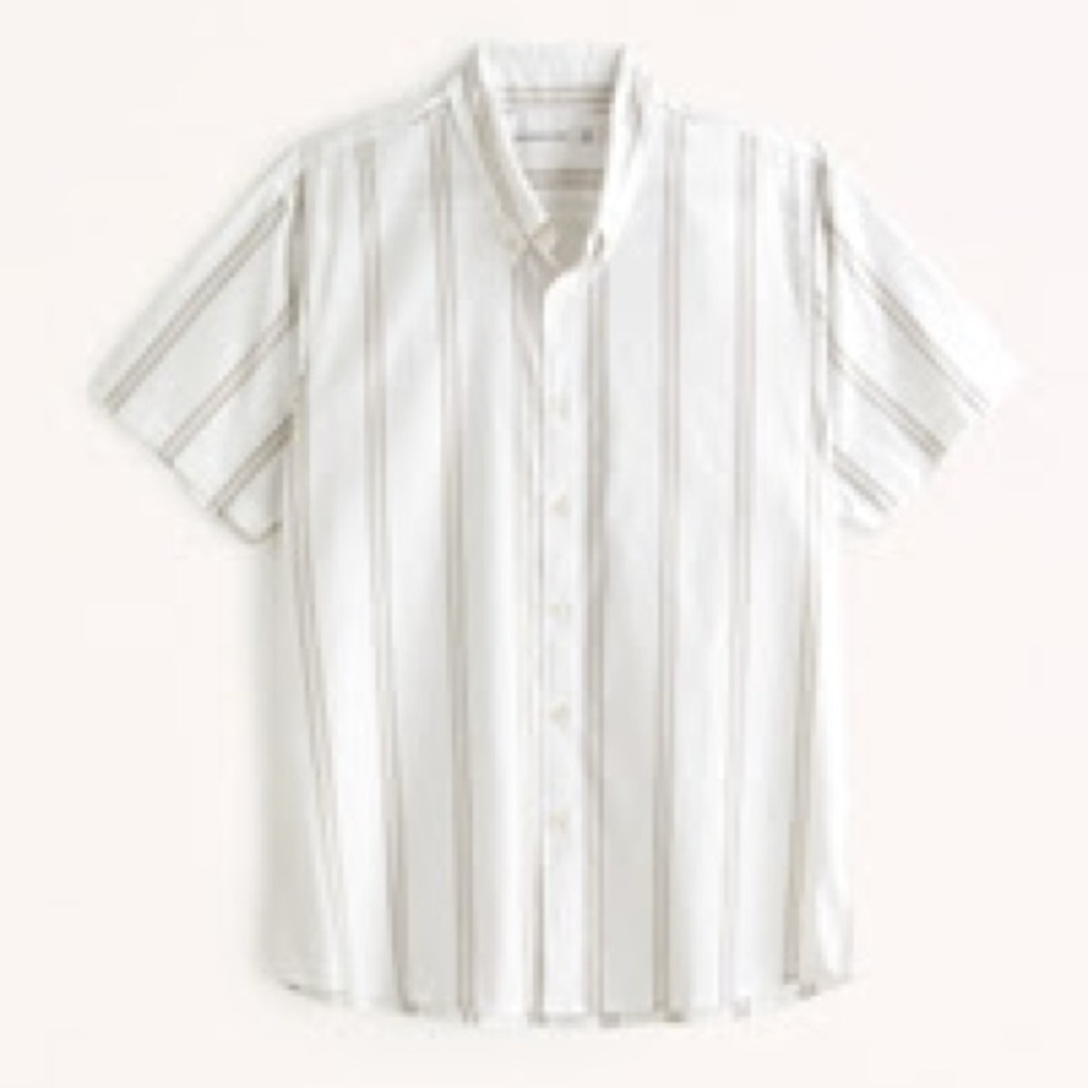 NWT Abercrombie & Fitch Men’s Performance Striped Button-Up Shirt